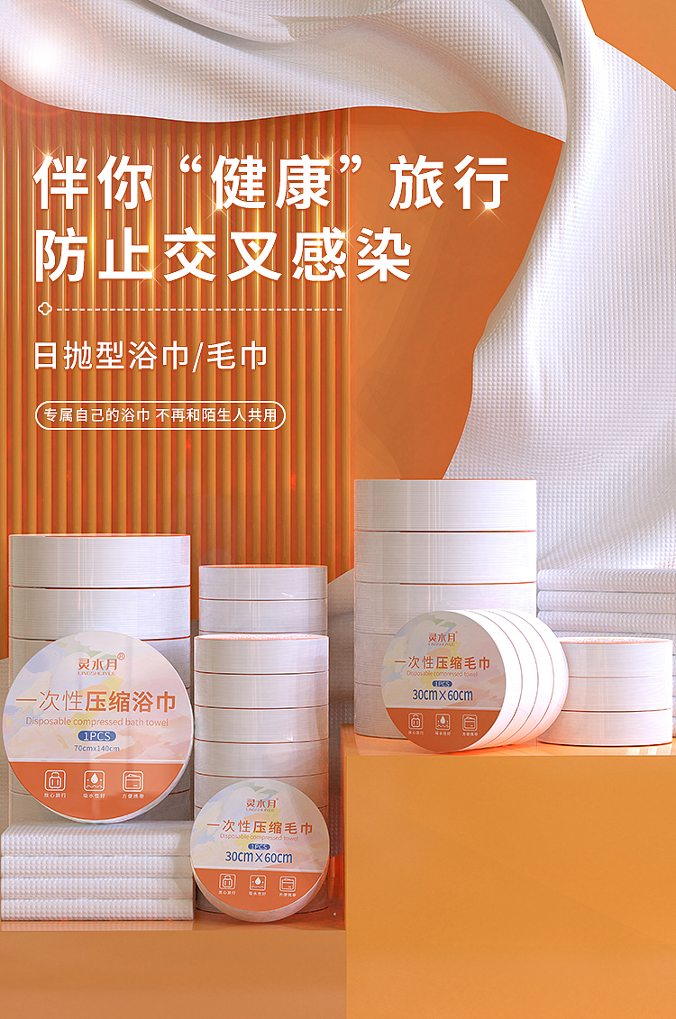 压缩浴巾详情页
