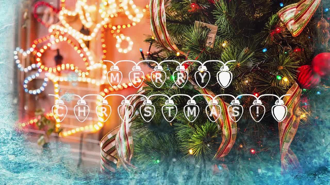 PR模板|神奇梦幻节日气氛冰冻纹理圣诞照片视频标题