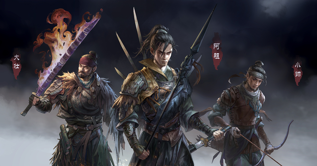 注意看，这三个男人不一般。（图ZMzczNzYxMjMy） - 概念设定 - 站酷设计师馒头山大原创素材 - 站酷ZCOOL