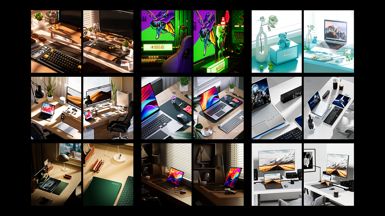 一些桌面场景的渲染作品