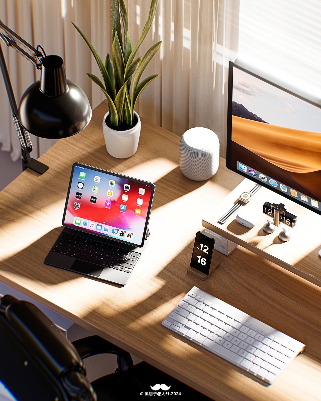 一些桌面场景的渲染作品