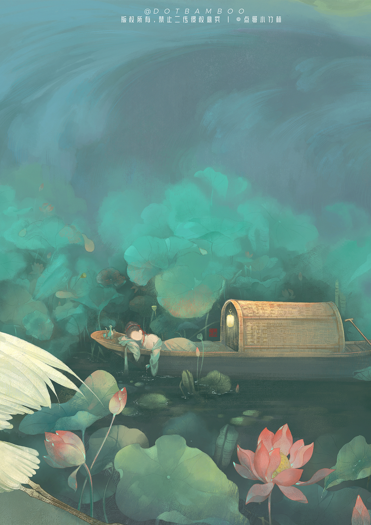 詩(shī)境繪卷 | 如夢(mèng)令·常記溪亭日暮（圖ZMzczNzcxODY4） - 商業(yè)插畫(huà) - 站酷設(shè)計(jì)師點(diǎn)哥小竹林原創(chuàng)素材 - 站酷ZCOOL