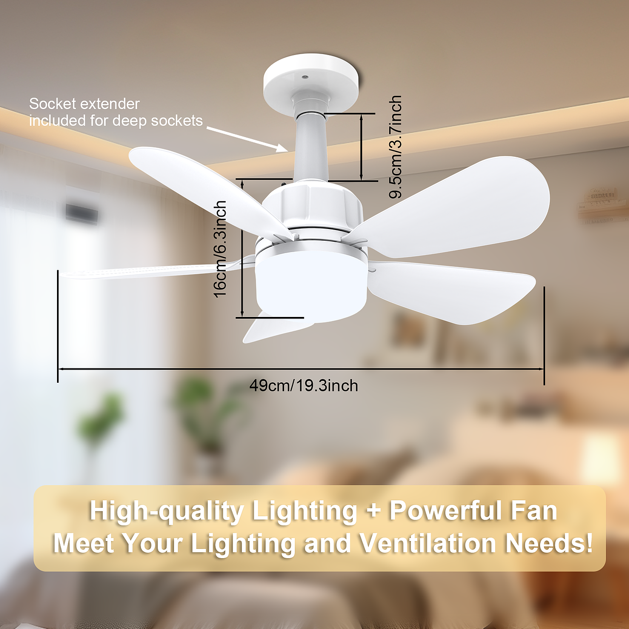 亚马逊主图 | 高效静音风扇灯-照明与凉爽的完美结合