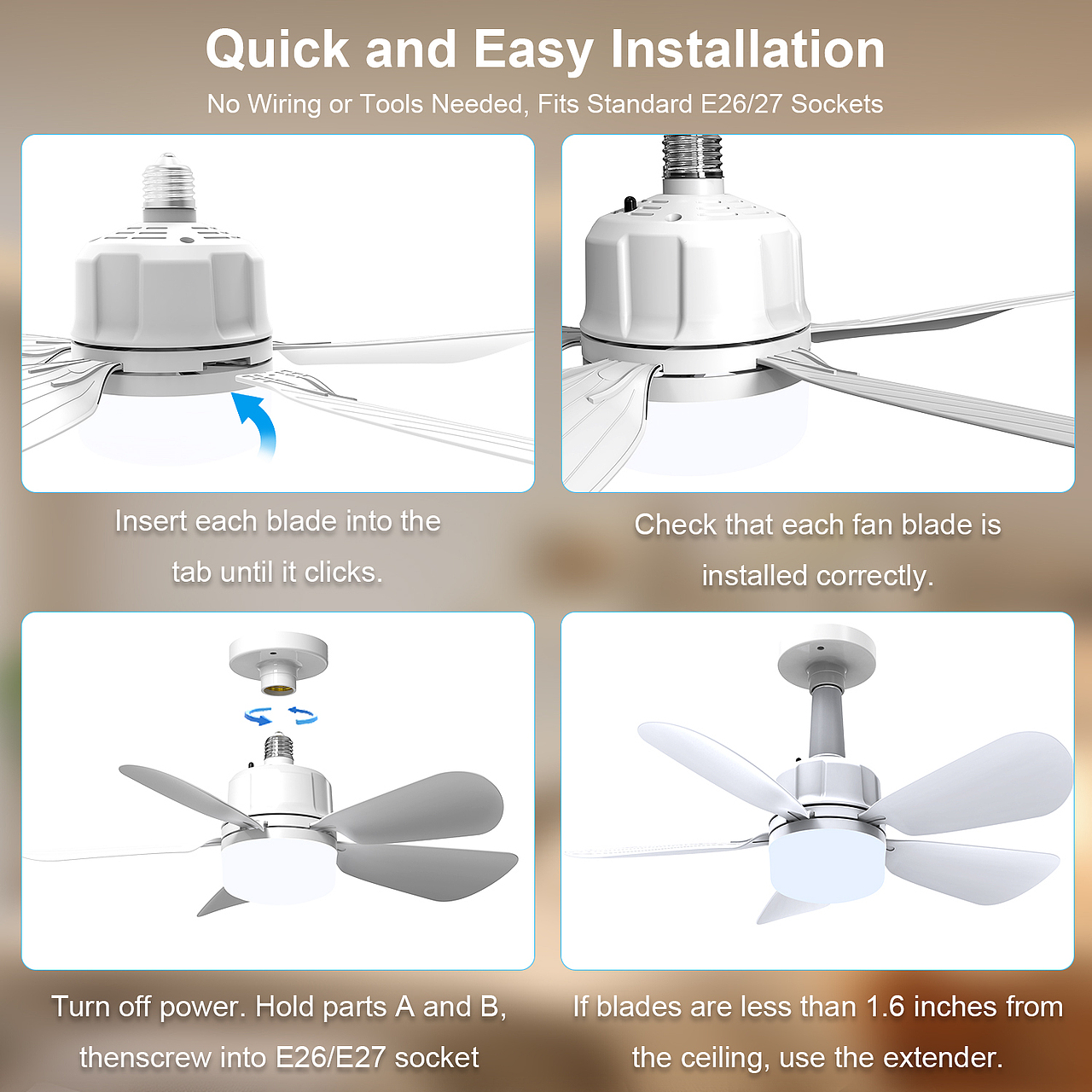 亚马逊主图 | 高效静音风扇灯-照明与凉爽的完美结合