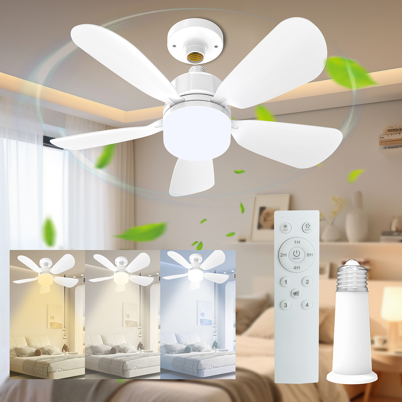 亚马逊主图 | 高效静音风扇灯-照明与凉爽的完美结合