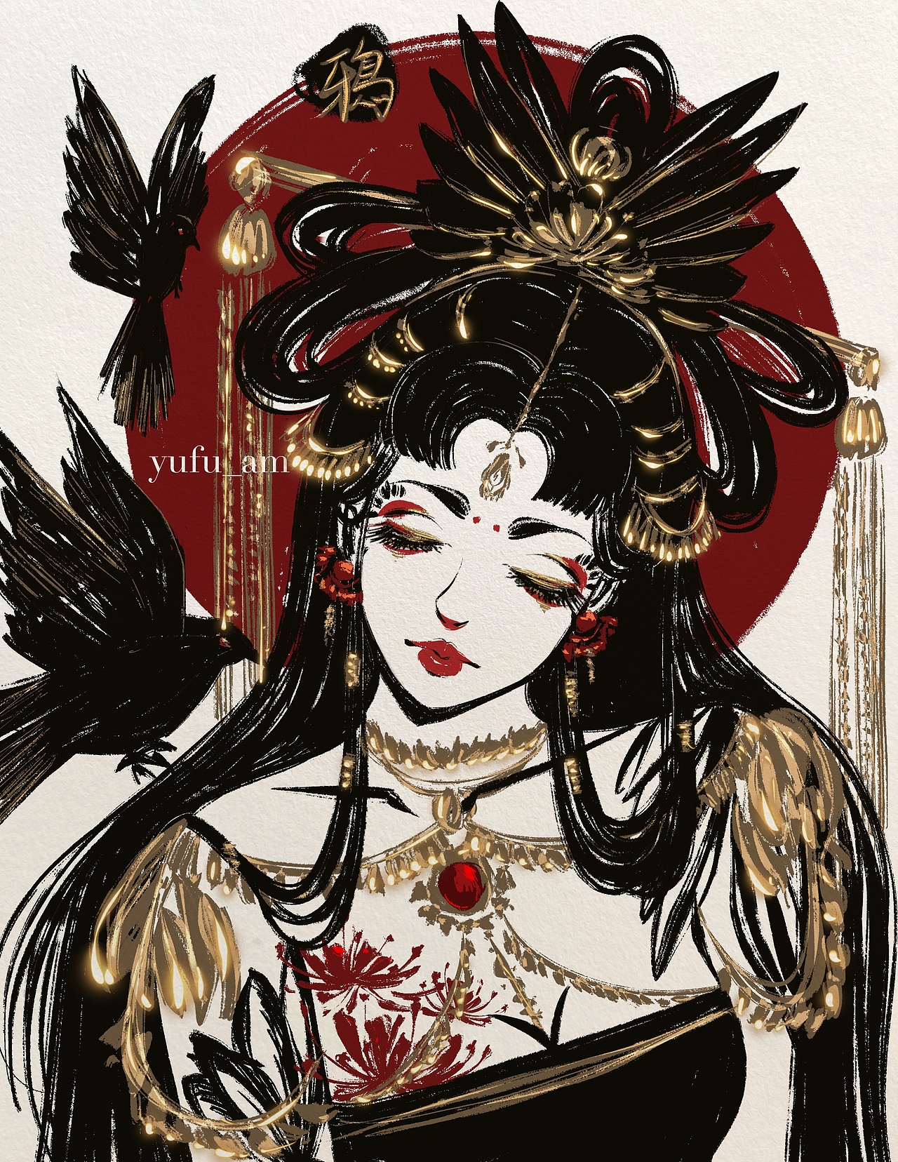 当欧美风格插画师遇到中国水墨元素（图ZMzczODAwNzgw） - 商业插画 - 站酷设计师猫二yufu_am原创素材 - 站酷ZCOOL