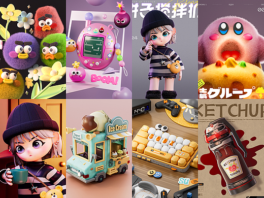 【2024-上】3D卡通作品合集｜饼子｜士气