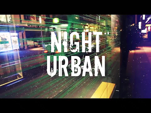 PR模板|时尚故障效果夜晚城市滑板运动标题展示创意