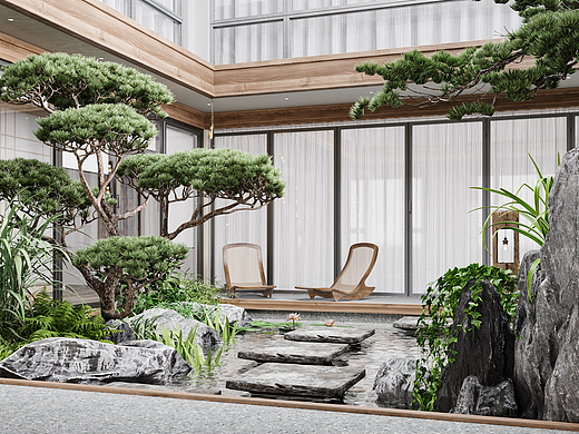 清凉小庭院（个人主页-ZNjkwMTU1NDA=） - 场景 - 站酷设计师STACY_Z9原创素材 - 站酷ZCOOL