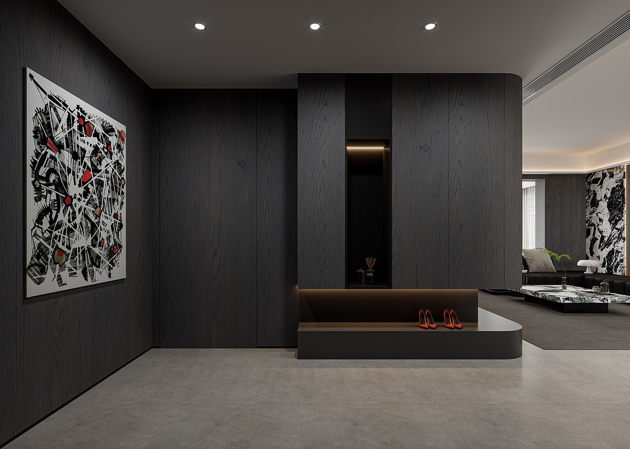 意式极简客餐厅效果图表现