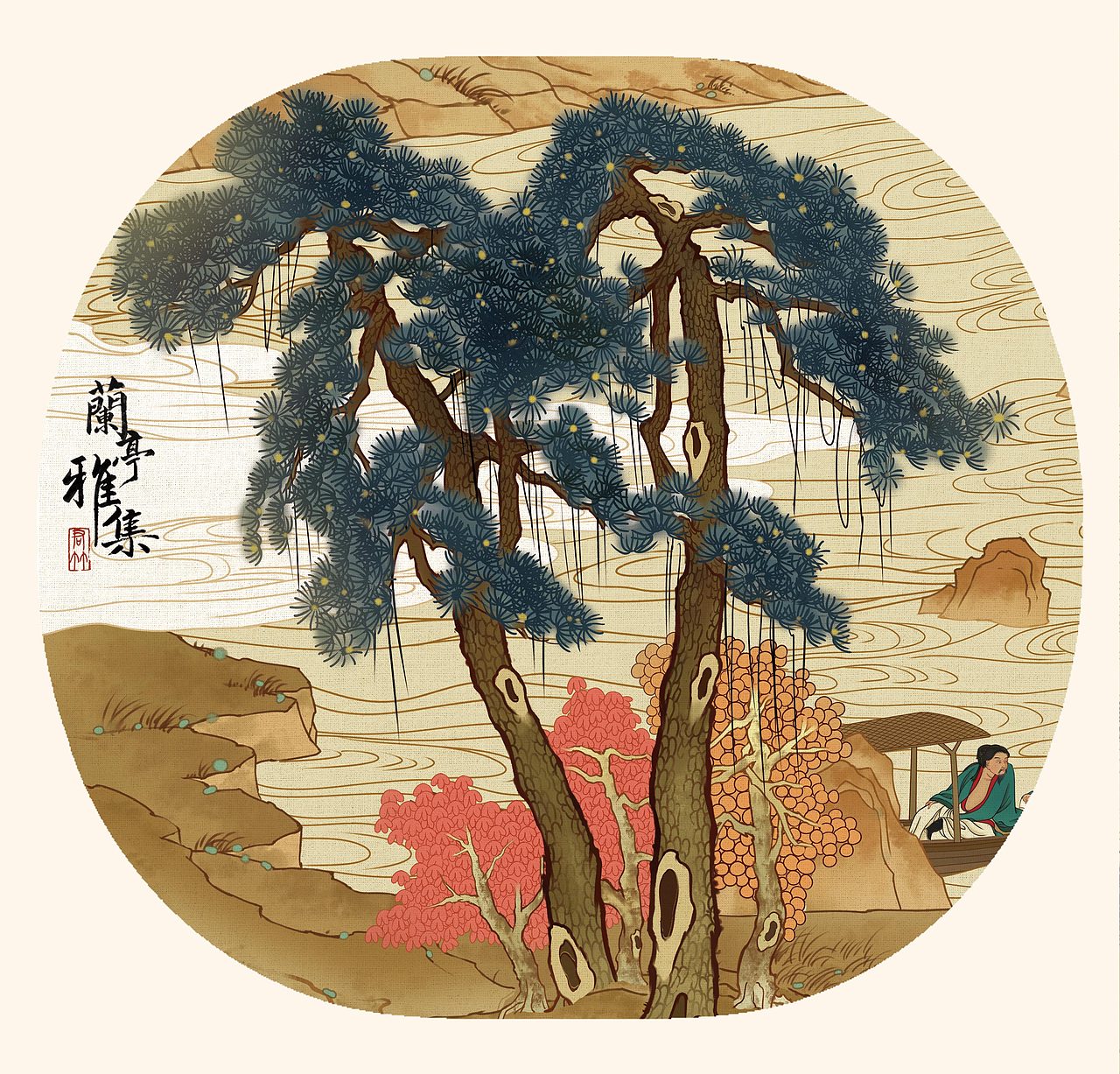 《蘭亭雅集》鉆進古畫2（圖ZMzczODU3ODUy） - 商業(yè)插畫 - 站酷設(shè)計師君竹ho原創(chuàng)素材 - 站酷ZCOOL