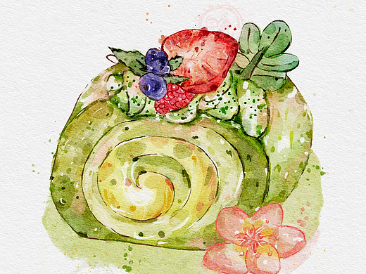 甜品蛋糕插画