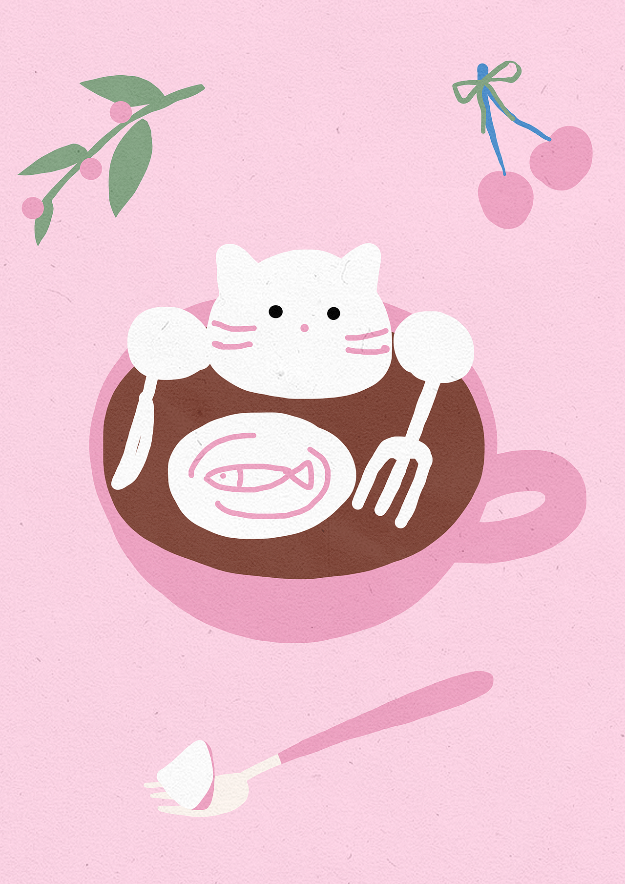 平面治愈插画-小猫系列