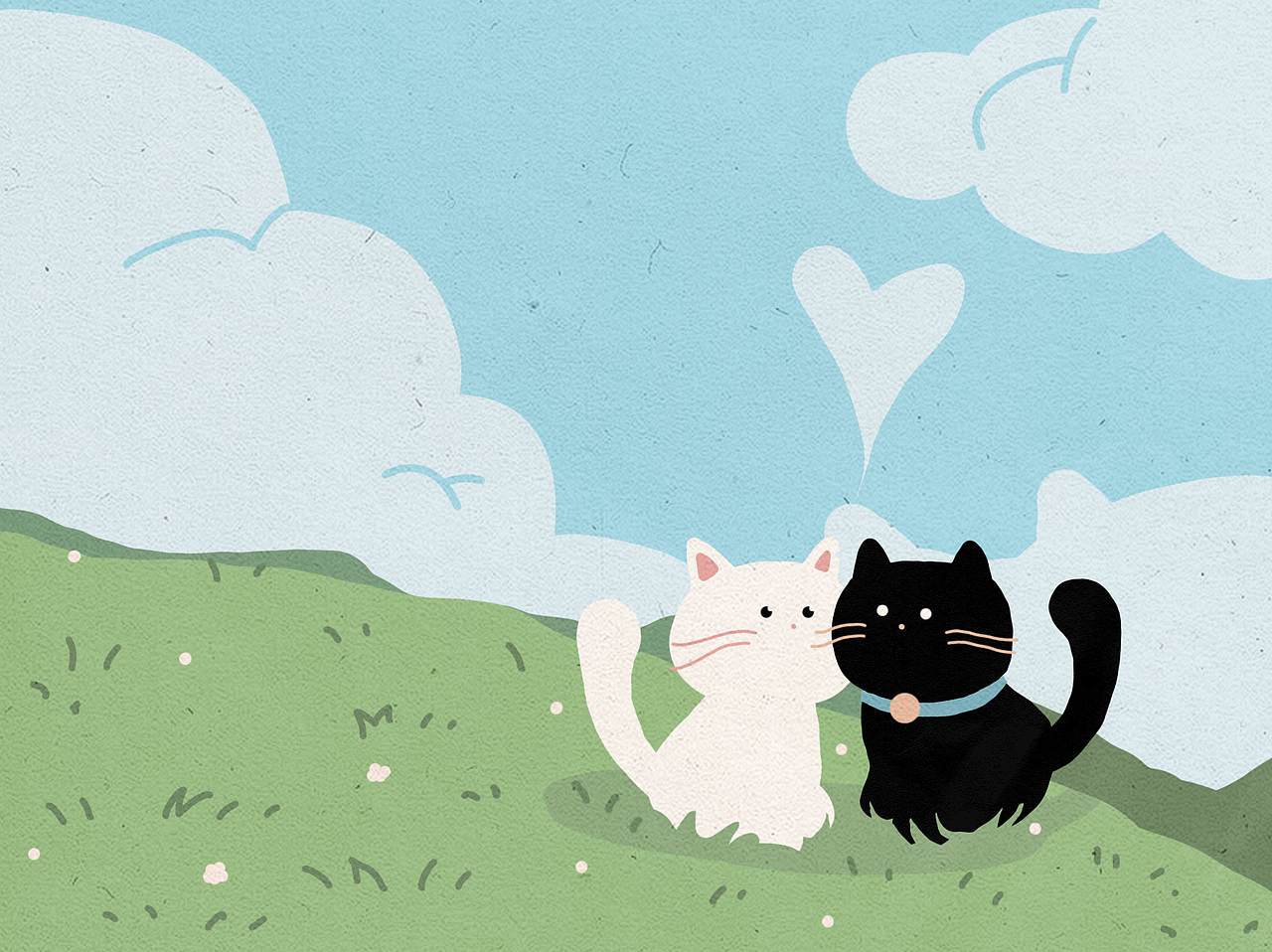 平面治愈插画-小猫系列