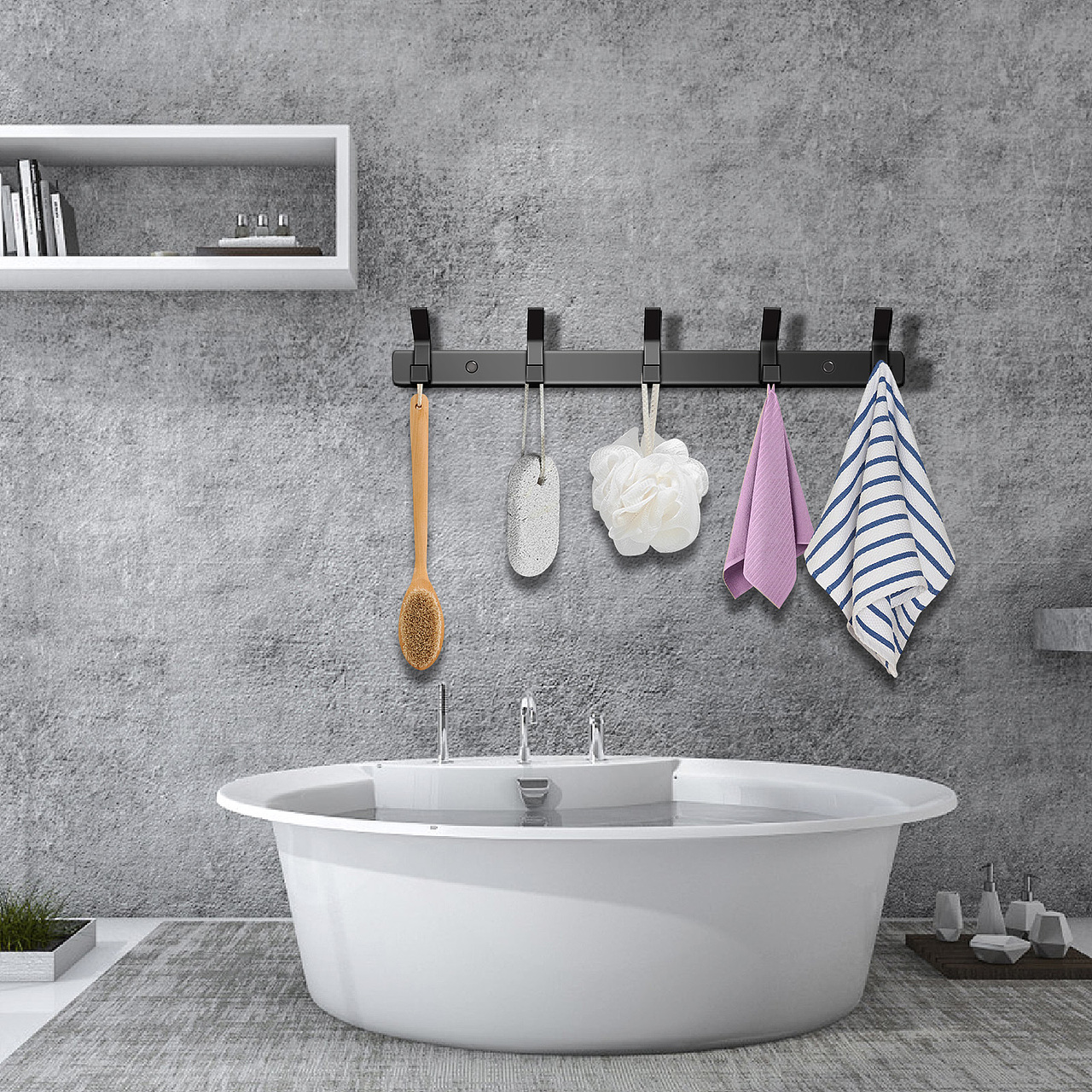 亚马逊主图-衣帽钩5钩