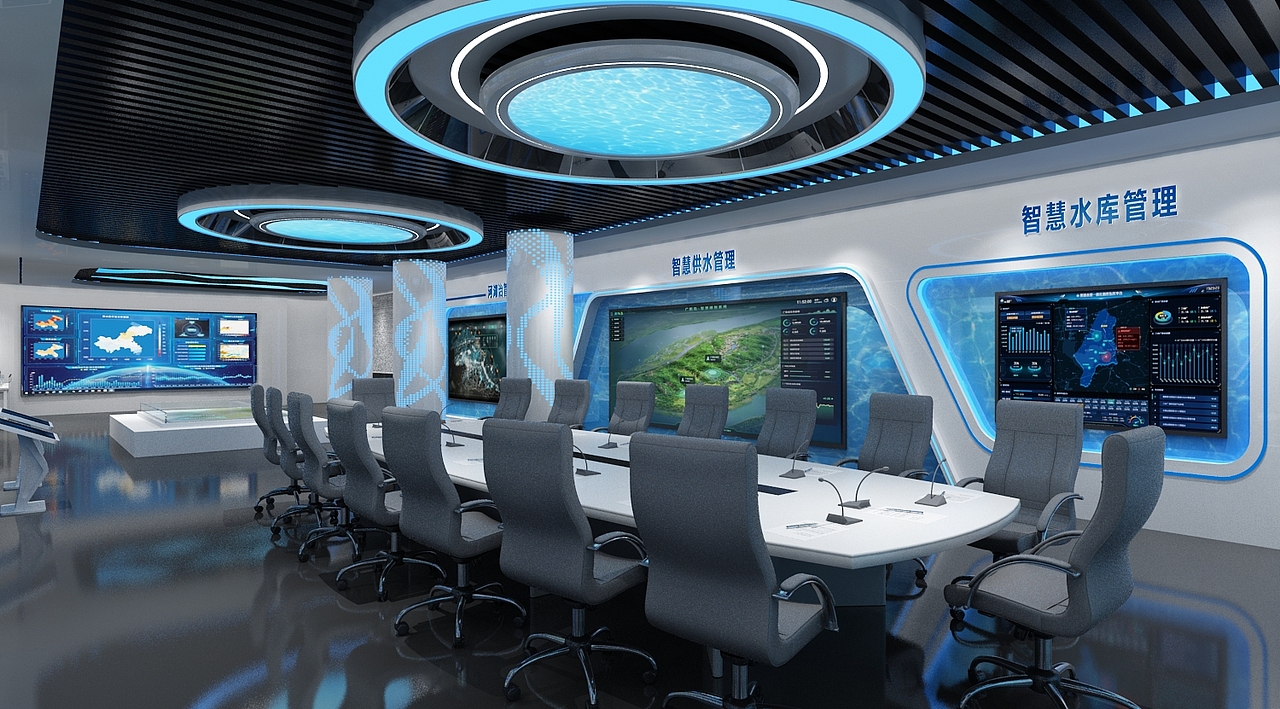 水利调度中心3D效果图