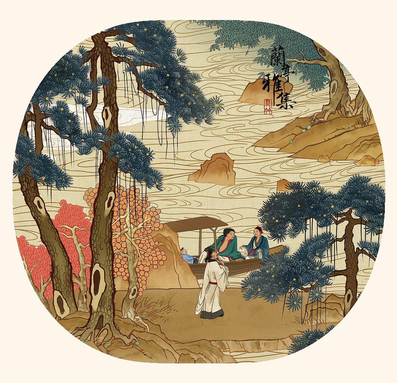 原创「兰亭雅集」小图插画合集（图ZMzczOTIwNzE2） - 商业插画 - 站酷设计师君竹ho原创素材 - 站酷ZCOOL