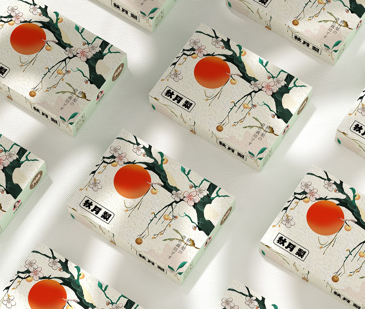 秋月梨包装盒、水果通用包装、中式小清新插画、ins风（图ZMzczOTM3NTYw） - 包装 - 站酷设计师sy736353019原创素材 - 站酷ZCOOL