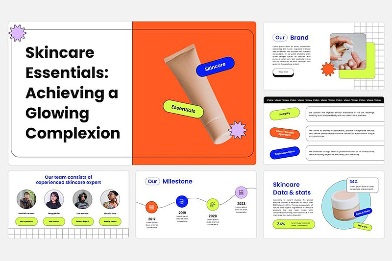 护肤品介绍宣传产品研发国外keynote模板