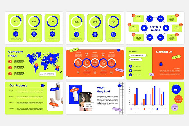 护肤品介绍宣传产品研发国外keynote模板