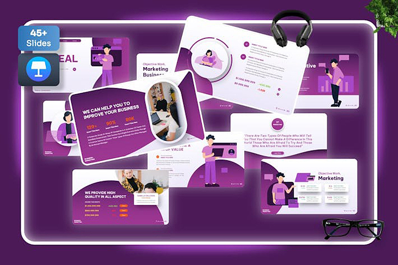 市场营销年计划总结汇报策略人物插画keynote模板（图ZMzczOTM5MDY4） - PPT/Keynote - 站酷设计师爱晴天原创素材 - 站酷ZCOOL