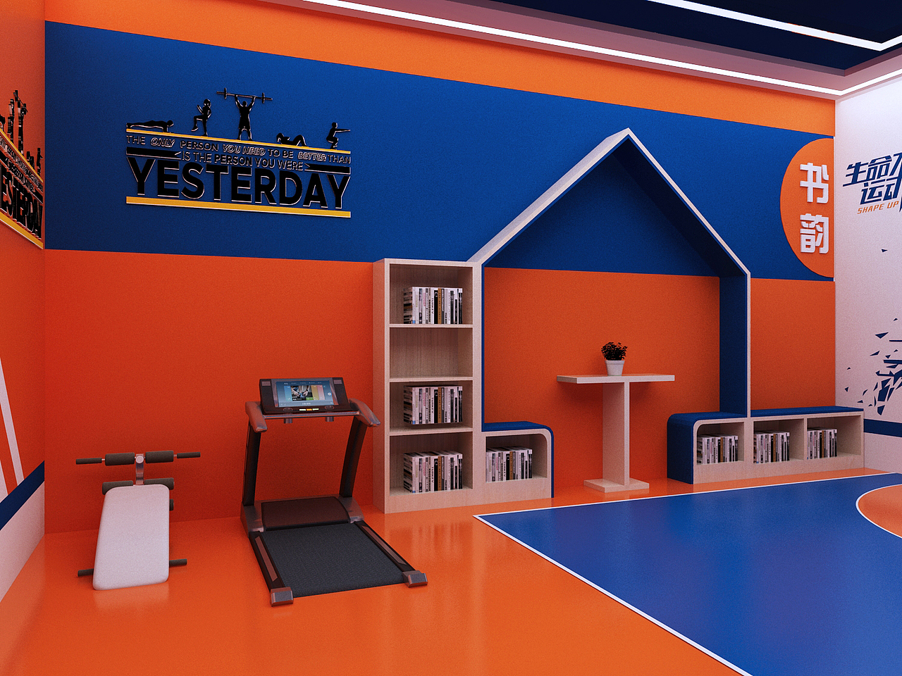 篮球娱乐室设计3D效果图