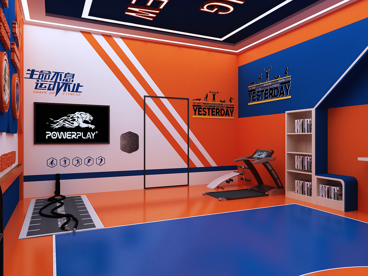 篮球娱乐室设计3D效果图