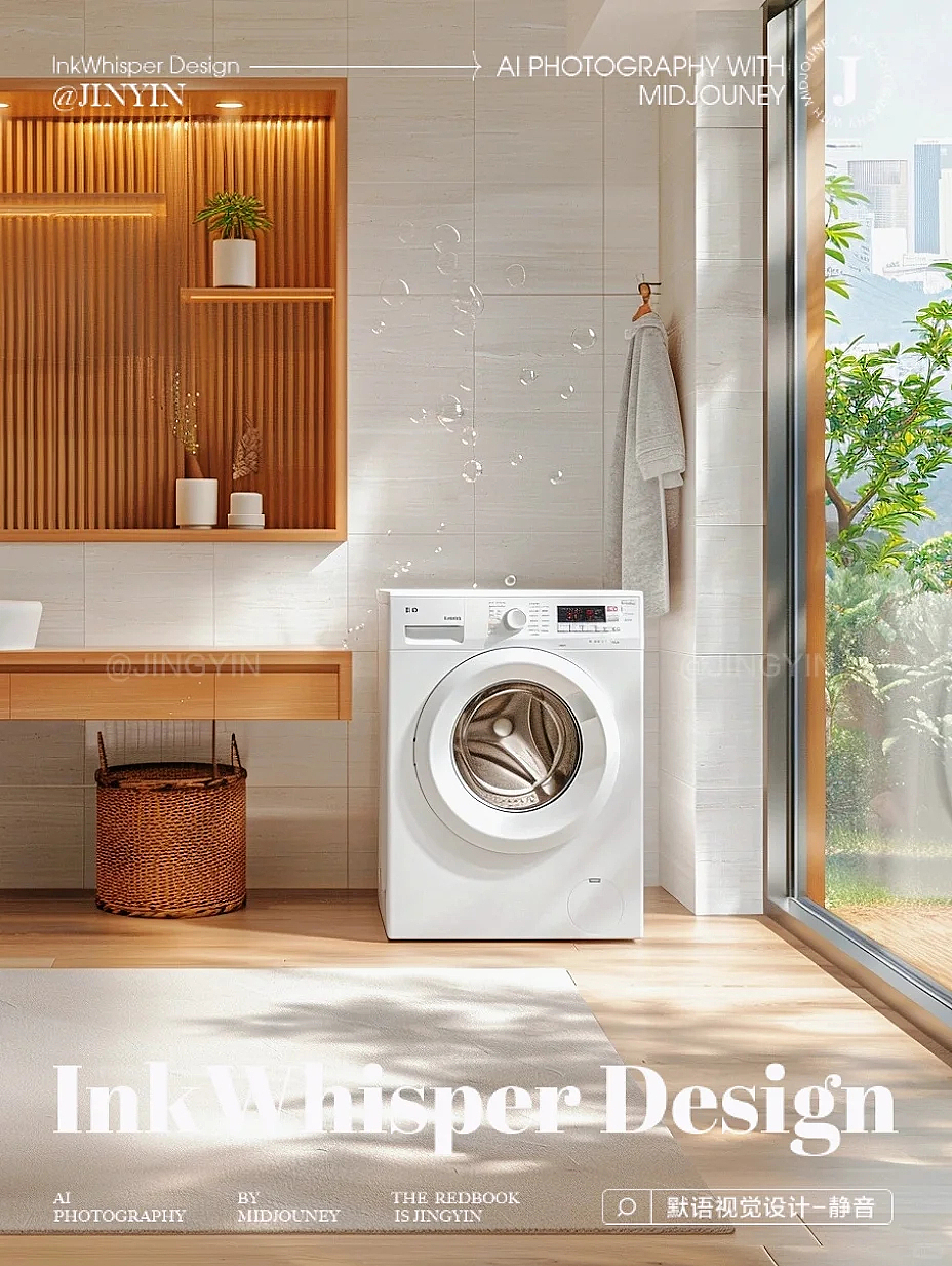 AIGC概念摄影｜洗衣机家居场景灵感图（图ZMzczOTQxMDQ4） - 产品摄影 - 站酷设计师AIGC是静音啊原创素材 - 站酷ZCOOL