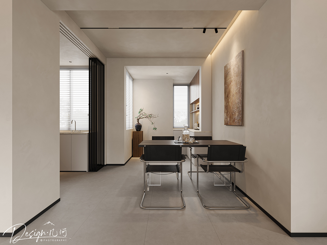 几何空间视觉表现 | 石榴林语春晓现代客餐厅