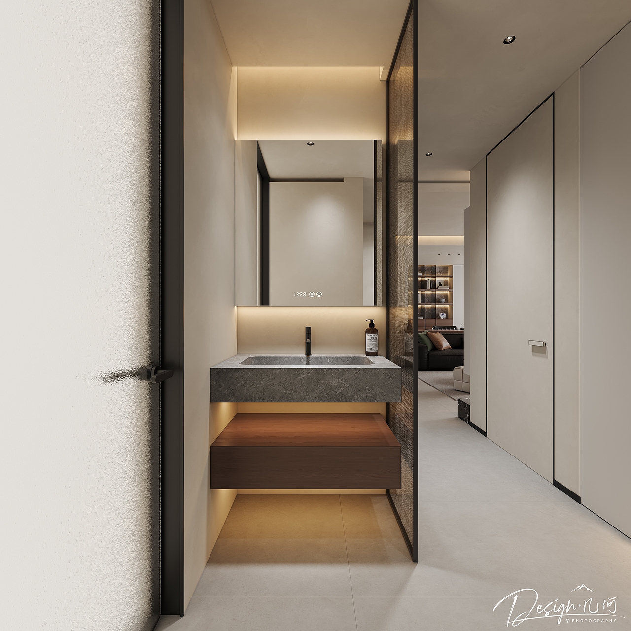 几何空间视觉表现 | 石榴林语春晓现代客餐厅