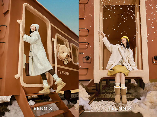 天美意冬季形象大片拍摄分享|这是一辆开往雪国的列车