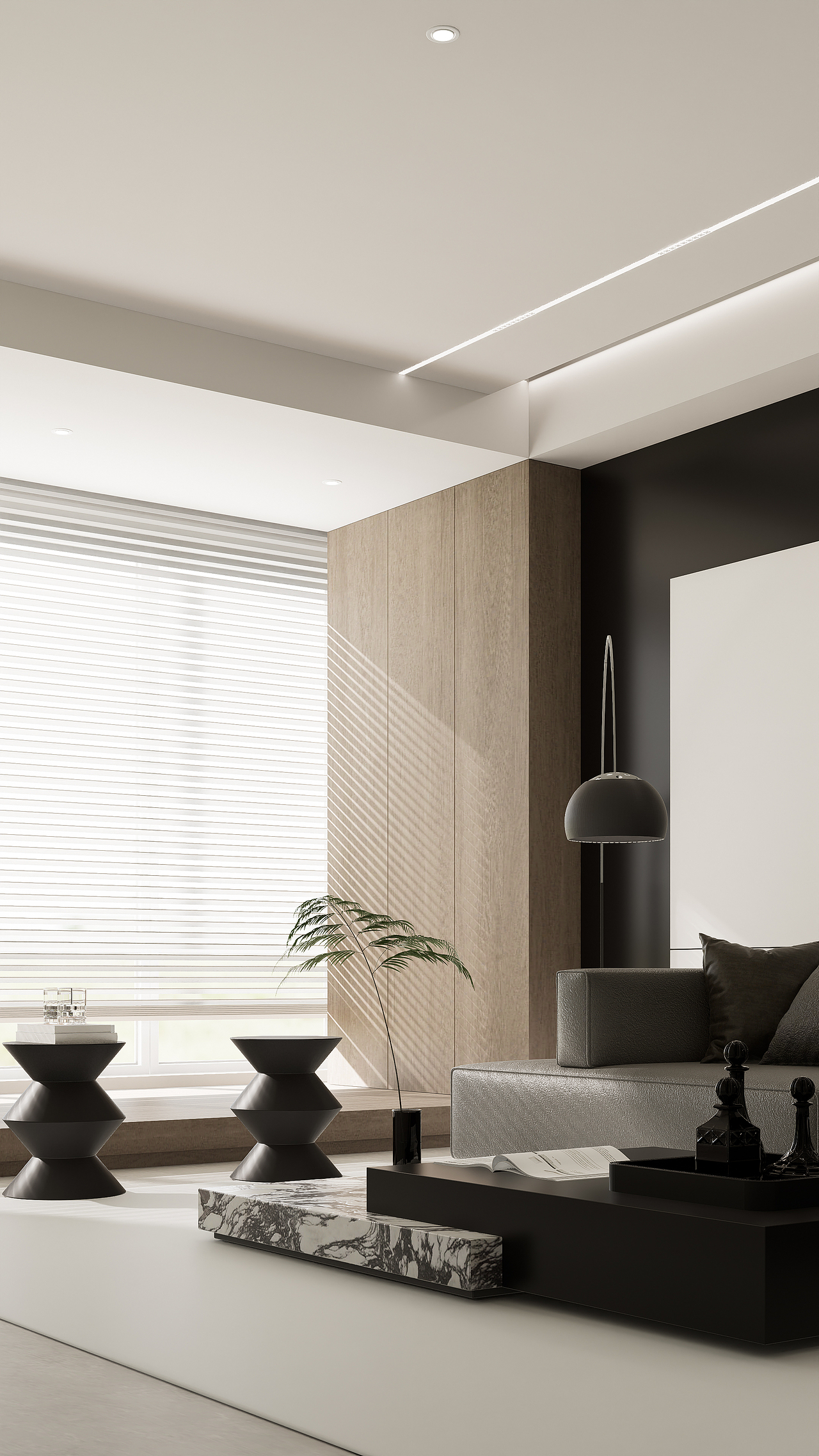 黑白極簡風(fēng)家居客廳方案設(shè)計（圖ZMzczOTYzMjU2） - 家裝設(shè)計 - 站酷設(shè)計師覓宇設(shè)計原創(chuàng)素材 - 站酷ZCOOL