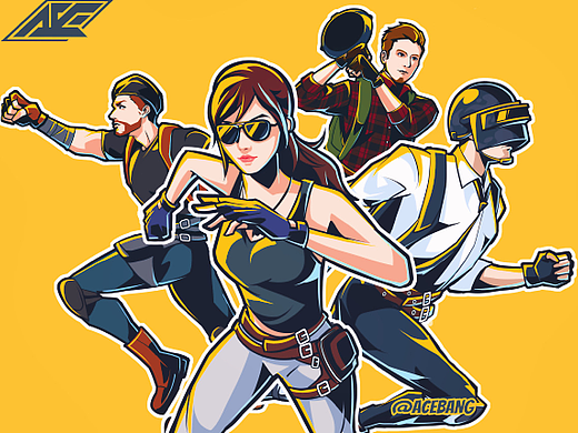 PUBG游戏腾讯和平精英吃鸡插画 美术宣传海报壁纸