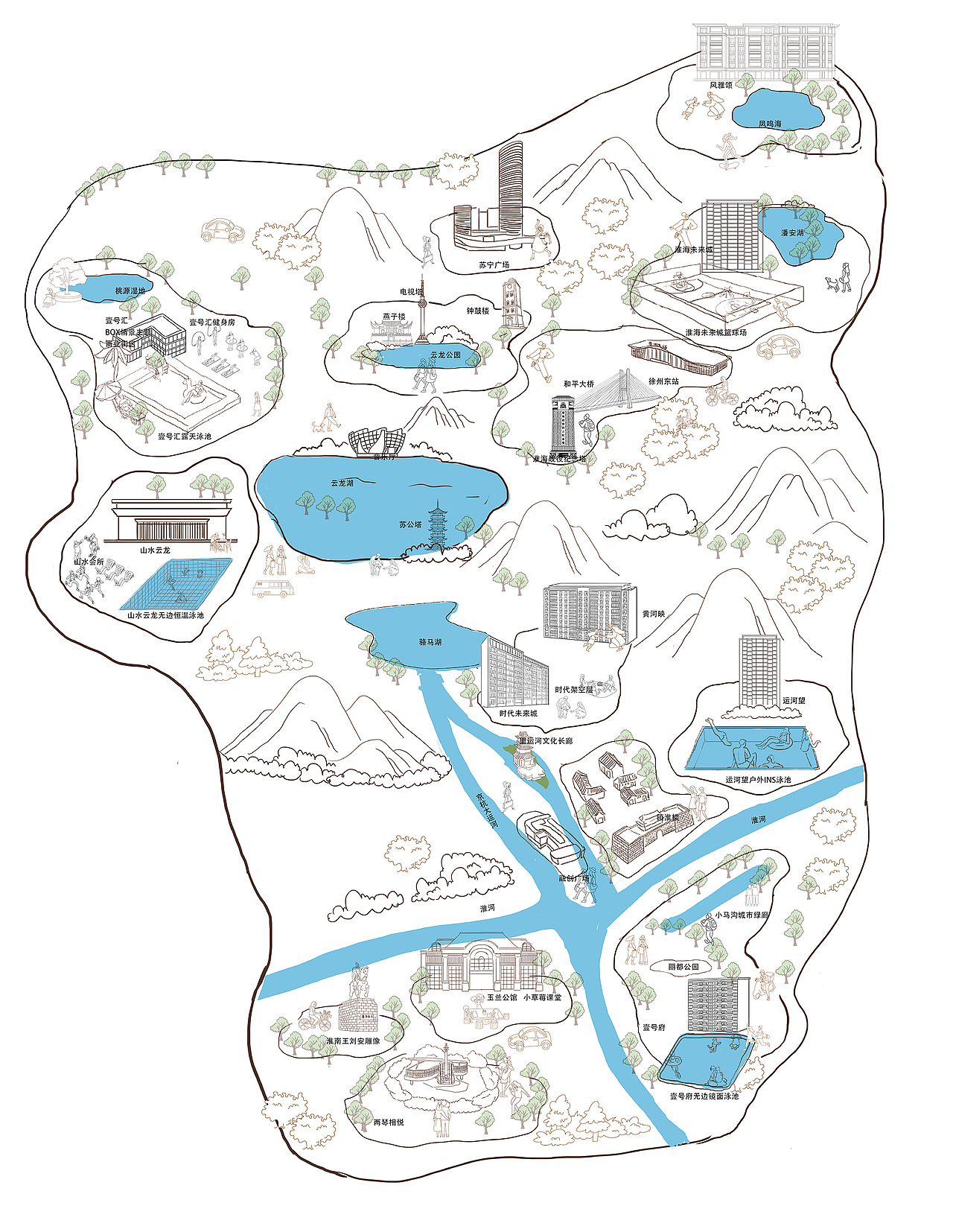 地产插画·融创苏北夏日生活地图