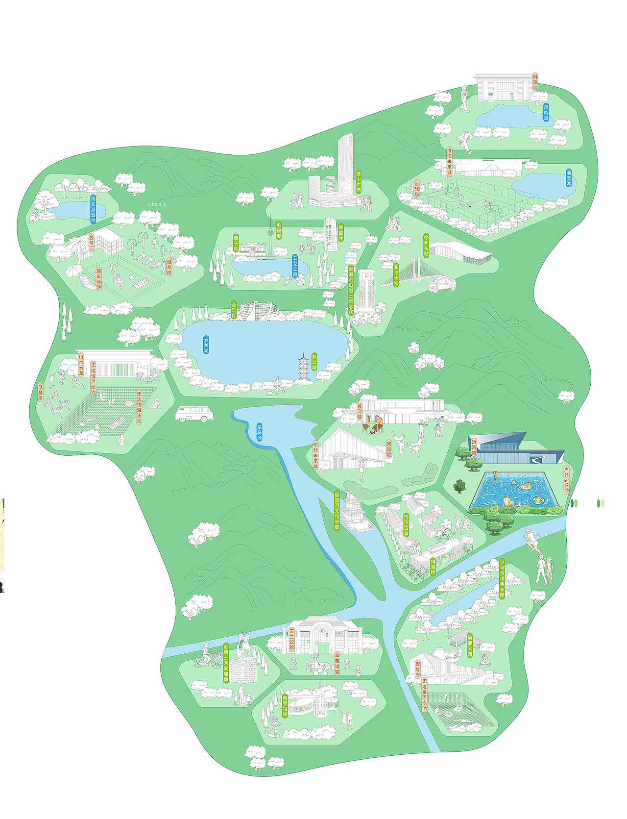 地产插画·融创苏北夏日生活地图