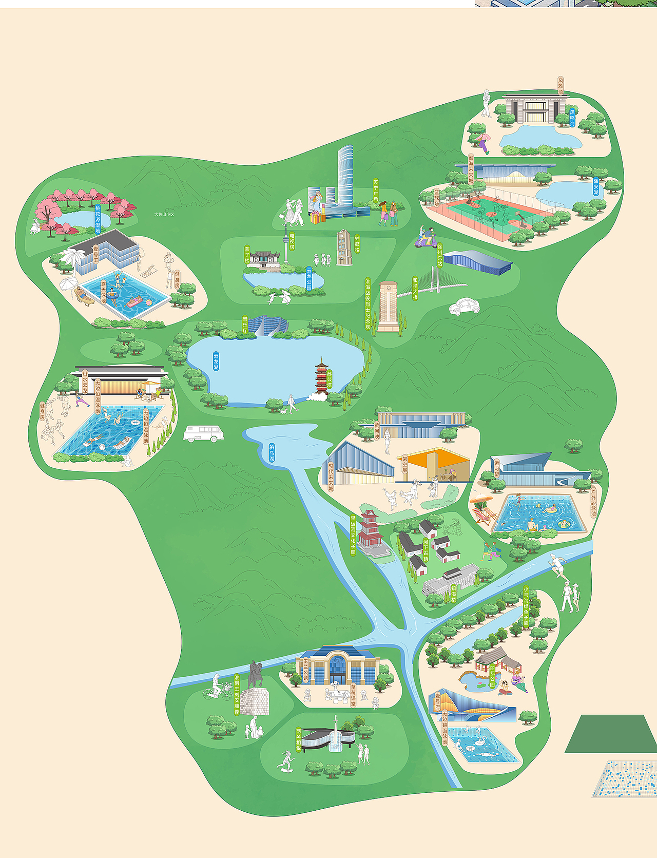 地产插画·融创苏北夏日生活地图