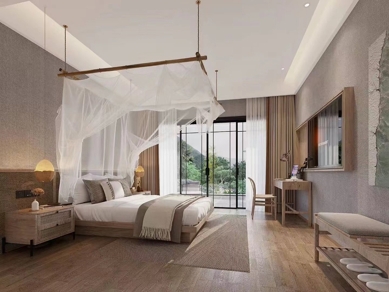 自然原木风民宿,感受自然的生命力