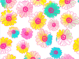 彩色可爱的花花