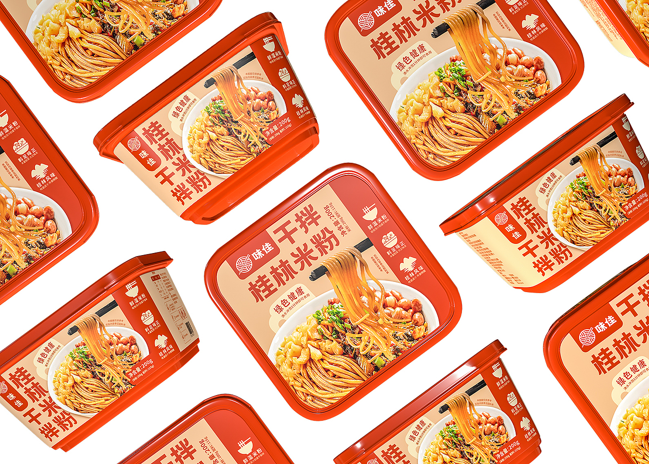 干拌桂林米粉包装设计丨米线包装,米粉包装,拌粉包装