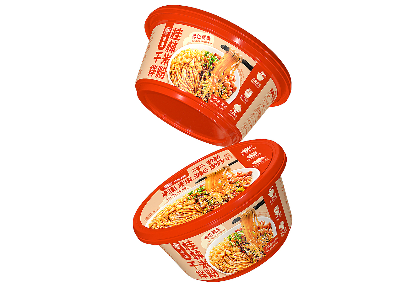 干拌桂林米粉包装设计丨米线包装,米粉包装,拌粉包装
