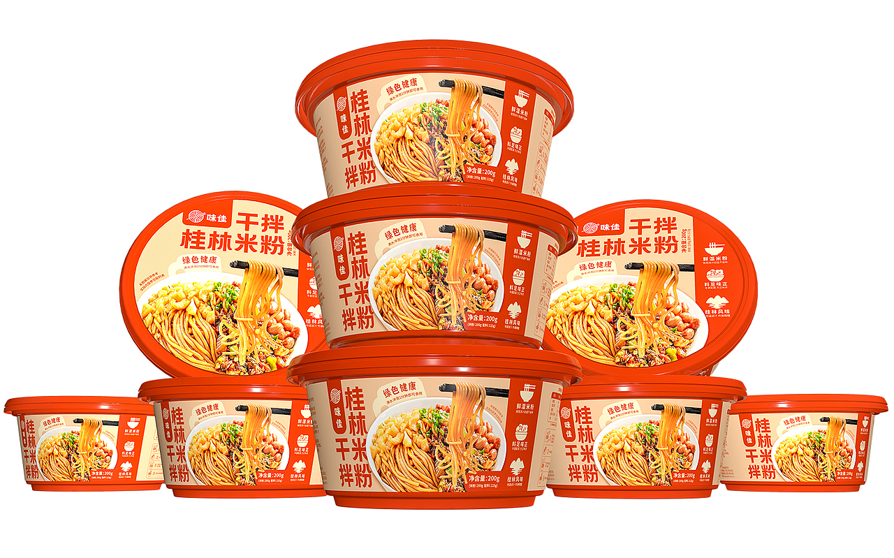 干拌桂林米粉包装设计丨米线包装,米粉包装,拌粉包装