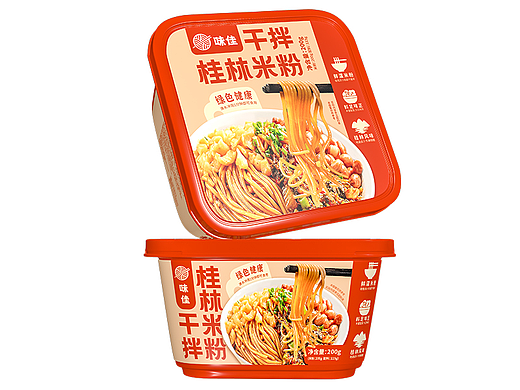 干拌桂林米粉包装设计丨米线包装，米粉包装，拌粉包装