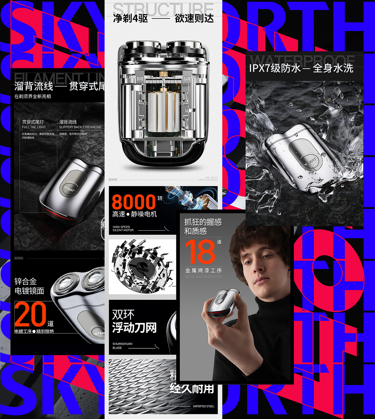 创维超跑剃须刀品牌案例（图ZMzc0MDM4Mjk2） - 品牌 - 站酷设计师张宇鹏1130原创素材 - 站酷ZCOOL