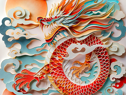 剪纸艺术中国龙