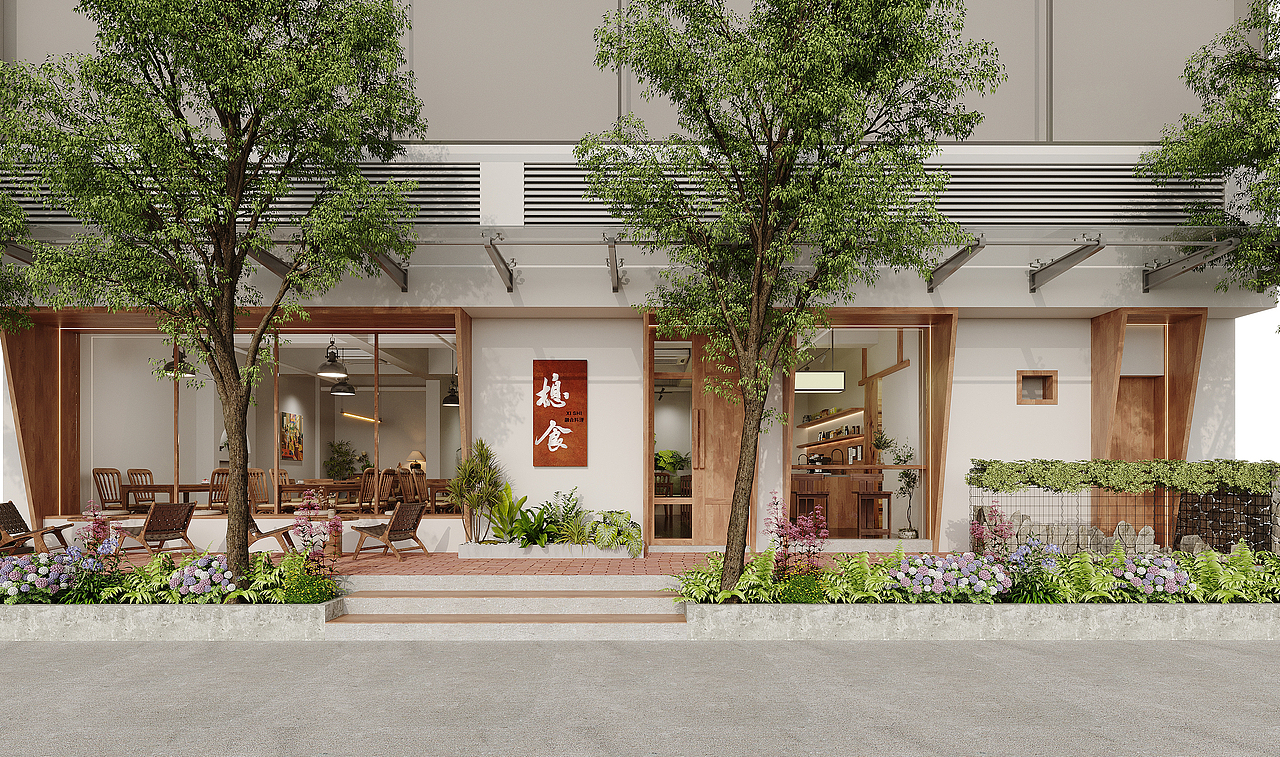 咖啡店渲染（图ZMzc0MDY2NzQ0） - 酒店餐饮设计 - 站酷设计师柳州陈小龙原创素材 - 站酷ZCOOL