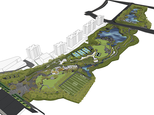 重庆龙湖蔡家公园八号十号公园景观SU模型下载