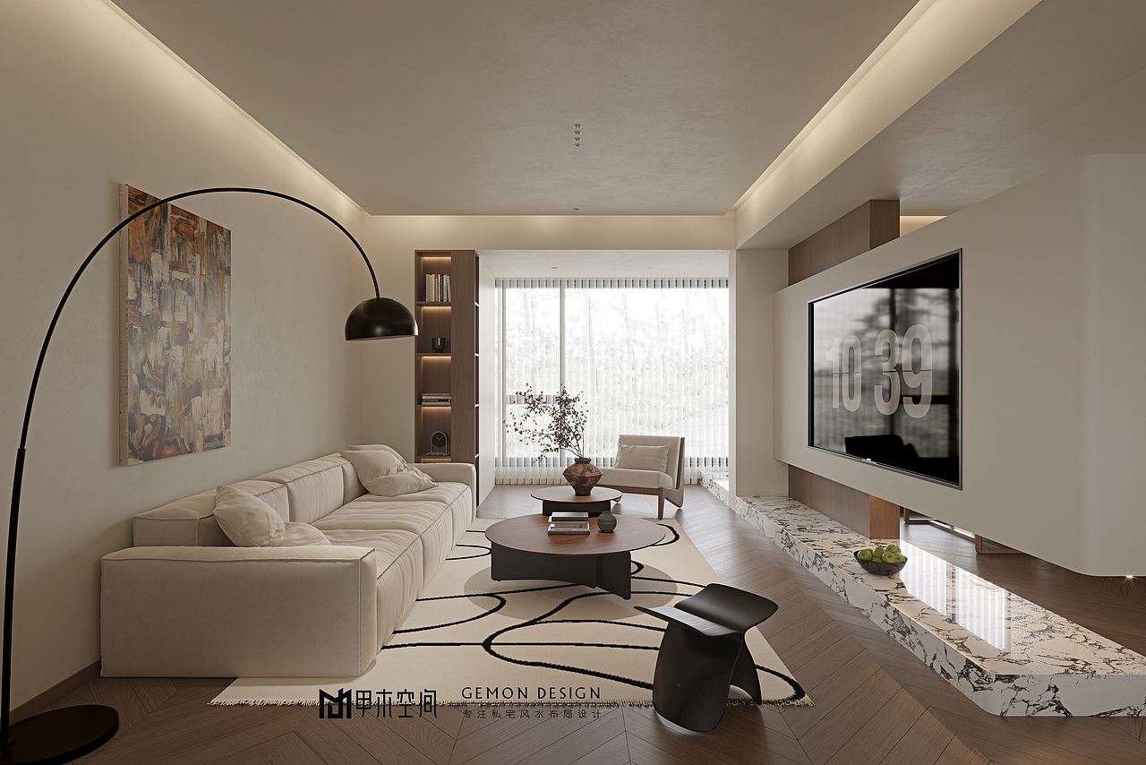 甲木空间设计 | 长沙中建麓江府奶油中古风格|家装设计（图ZMzc0MDgyOTU2） - 家装设计 - 站酷设计师甲木空间设计机构原创素材 - 站酷ZCOOL