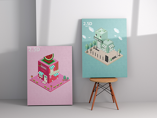 2.5D城市商店（個(gè)人主頁-ZNjkxNzUzNTY=） - 創(chuàng)作習(xí)作 - 站酷設(shè)計(jì)師殷國陽原創(chuàng)素材 - 站酷ZCOOL