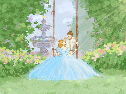 电影《灰姑娘》插画设计（个人主页-ZNjkxNzczOTY=） - 创作习作 - 站酷设计师LuckyFiuFiu原创素材 - 站酷ZCOOL