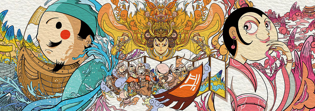 《镜花缘全景绘本集》（图ZMzc0MTMxMTIw） - 绘本 - 站酷设计师妥妥toto原创素材 - 站酷ZCOOL